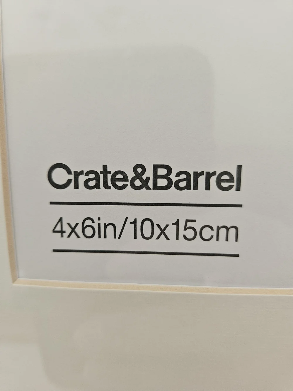 Crate&Barrel Charcoal Picture Frame with Off White Mat - 4x6 Opening